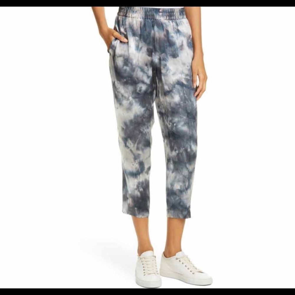 NWT ATM 100% Silk Cropped Pants Tie Dye Sz S/P